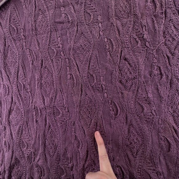 COOGI Australia Sweater Purple Short Sleeve XL Long 3D Knit Pullover Adult Uni - Picture 15 of 16